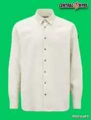 Moncler Corduroy Snap-Front Shirt Cream