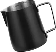 [GTVGJH] Stainless Steel Milk Frothing Pitcher 12oz/350ml, Black - Espresso Steaming Pitcher for Cappuccino, Latte Art, Coffee Machine Accessories Milk Jug Milk Frother Cup