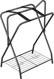 Queension Foldable Saddle Rack for Horse Stable Equipment, Portable Horse Saddle Stand with Bottom Storage for English & Western Saddles, Saddle Pad Rack for Horse tack, Horses Blanket, Black