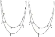 [OATIPHO] Butterfly Cross Pants Chain Wallet Chain Heavy Duty Bicycle Chain Goth Decor Bike Chains Punk Gothic Chain Trousers Chain Lanyard Rack Jeans Key Chains Trendy Decor Alloy
