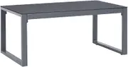 Coffee Table Living Room Tables, Aluminium Glass Surface, Sturdy Industrial Style, Modern Coffee Table for Home Decor 90x50x40 cm