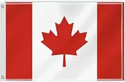 2×3 FT Canada Flag,60×90 Medium Size Canadian National Decor,Double Side Digital Printed 150D Polyester Banner With Canvas Header Brass Grommet