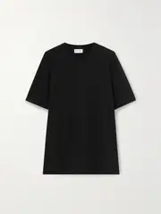 [SAINT LAURENT] SAINT LAURENT - Embroidered Cotton T-shirt - Black - M M Black