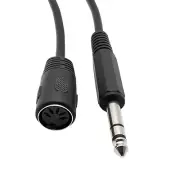 1pc Din 5 Pin Female to 6.35mm 1/4" Male Socket Stereo Audio AMP Cable 30cm/1ft