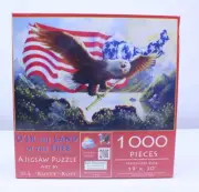 NEW SunsOut Puzzle O'er Land of the Free Eagle Flag 1000 Made USA D.L. Rust