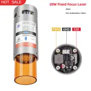 Cylindrical 20W Fixed Focus Laser 450nm for CNC Mini Engraving Machine 3018Pro
