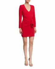 NEW PARKER BLACK LONG SLEEVE STRETCH CREPE DRESS FOXY B8L5120BIC SIZE 10 $288.00