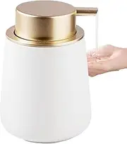 Hand Soap Dispenser 400ml Large Capacity Refillable Matte Press Type Marble Dish Soap Dispenser Ceramic Lotion Container for Bathroom Countertop Kitchen White Marble Dish Soap Dispenser Hand Soap Dis