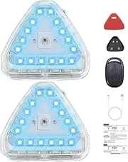 Car Flashing Lights, Wireless Flashing Lights, Car Flashing Lights Safety Warning Lights with Remote Control | 7 Colors Flashing Lights, Wireless Lights, Bicycles, Car USB Rechargeable Lights