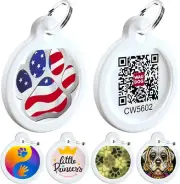 QR Code Dog Tag Pet ID Tag for Dog & Cat Collar Connected to Free Mobile App