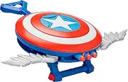 Marvel Mech Strike Mechasaurs Captain America Redwing Blaster, NERF Blaster with 3 Darts, Role Play Super Hero Toys for Kids Ages 5 and Up