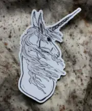 Windswept Unicorn 4" Vinyl Sticker Fantasy Art