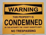 HALLOWEEN HORROR Movie PROP CONDEMNED PROPERTY STICKER/DECAL