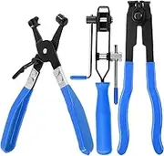 Swpeet Blue CV Joint Boot Clamp Pliers and Swivel Flat Band Hose Clamp Pliers Kit