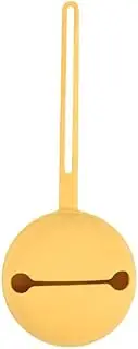 Cutties and Giggles Silicone Dummy Case with Strap | Fits 3 Dummies | Non-Toxic Food Grade Silicone | Dishwasher Safe | for All Pacifiers, Yellow (Y28), Grey