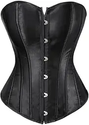 [SWEPER] Women'S Bustier Corset Top - Classic Vintage Overbust Corset Plus Size Satin Sexy Corselet Corsets And Bustiers Tops Gothic Lingerie Women