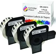 Cartridge Planet 3 Pack Compatible Tape Roll for Brother DK-22211 DK22211 29mm x 15.24m Continuous Length for Brother QL1050 QL1050N QL1060N QL1100 QL1110NWB QL500 QL550 QL570 QL580N QL650TD QL700 QL720NW QL800 QL810W QL820NWB Label Printer