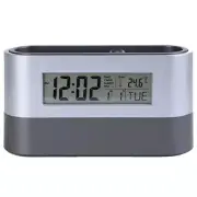 Electronic Desk Pen Holder Pencil Container Calendar Timer Alarm Clock Office