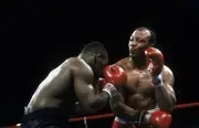 James Smith Throws A Punch V Mike Tyson Old Boxing Photo