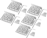 Yibuy Silver Zinc Alloy Bridge Tailpiece for 3 String Cigar Box Electric Guitar Set of 5