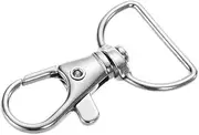 YAKA 50 Pack Premium Metal Lobster Claw Clasps 360° Swivel Trigger Snap Hooks by Specialist ID Swivel Clasps with D Ring, Silver, D Ring Inner Width 0.78"/20mm
