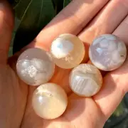 TOP Natural cherry blossom agate Quartz Sphere Quartz Crystal Ball Healing 5PC