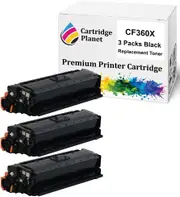 3 Pack Black Compatible Toner Cartridge Replacement for HP 508X CF360X (12,500 pages) for HP Color LaserJet Enterprise M552 M552dn M553 M553dn M553n M553x MFP M577 MFP M577dn MFP M577f MFP M577z