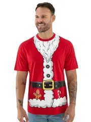 Cotton Short Sleeve Slogan Tee Santa Suit