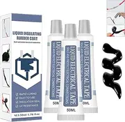 Liquid Insulation Tape, Liquid Insulating Tape, High Temperature Electronic Sealant, 30ml Liquid Waterproof Electrical Tape, Liquid Insulating Electrical Tape Tube Paste (Black50ml,3 Pcs)