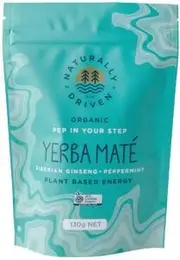 NATURALLY DRIVEN Organic Yerba Mate Tea Pep In Your Step (Siberian Ginseng & Peppermint) 130g