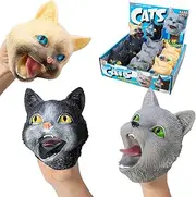 Schylling Stretchy Cat Hand Puppet - Movable, Latex-Free, Fun & Expressive Toy for Kids 3+ (Random Colour)