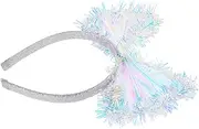 Bow Headdress Headbands Hairband Decoration Festival Fun Prop Carnival Headband Birthday Game Headband Accessory Birthday Headpiece Decor Hair Accessory Hair Prop Silver The Pet