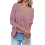Women's Open Front Batwing Sleeve Lightweight Knit Sweater - Brick Red