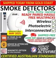 GOLD COAST SELLER : Wireless Interconnected Photoelectric Smoke Alarms 10 years