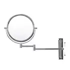 Unbranded Bathroom Makeup Mirror Small Round Magnifying Wall Mounted Adjustable
