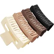 4Pcs Women Girls Hair Claws Clips Black Coffee Large Claw Clips Ponytail Hairpin