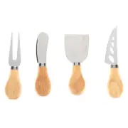 4pcs/Set Cheese Knives Oak Bamboo Wood Handle Slicer Kit Cheese Knifes Kitchen