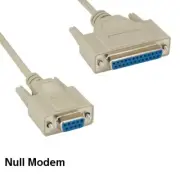 [10pc] 10' Null Modem DB9 Female to DB25 Female Cord RS232 Printer Data Crossove