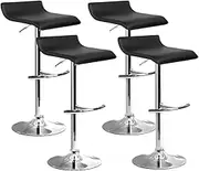 Artiss Bar Stools Stool Set of 4 Adjustable Kitchen Swivel Counter Barstools Dining Chair Chairs Gas Lift Black in 56-77cm Seat Height Floor for Home Bar Dining Room Cafe Outdoor Indoor