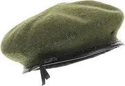 [BESPORTBLE] Unisex Vintage Wool Beret Hat for Casual Artistic Looks Fashionable Plaid Design Comfortable and Durable Beanie Cap for Men and Women for Creative Outfits Olive Green