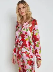 L'AGENCE Tyler Floral Silk Blouse Sz S Retail $380 NWT