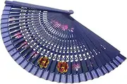 BESPORTBLE Vintage Style Compact Folding Hand Fan Elegant Chinese Japanese Dance Fan for Performances Weddings and Party Decorations Durable Lacquered Finish Comfortable Grip Portable