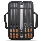 BBQ Skewers Reusable Stainless Steel Stick Convenient Barbecue Skewers 10 pieces