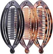Banana Hair Clips for Women Girls Large Banana Clips for Thick Hair Clincher Combs for Women Banana Hair Clips for Styling Fish Hair Barrettes Bananas Hairpins 3 Pcs