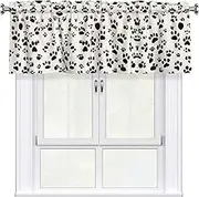 DRTGEDS Bone and Paw Print Valance Curtains for Kitchen Blackout Window Curtain Valance, 54 X 18 Inches
