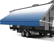 Xenjum RV Awning Fabric Replacement, 18.5oz Heavy-Duty Weatherproof Vinyl Camper Awning Replacement Universal Outdoor Canopy for RV, Motorhome, and Trailer Awnings-Sapphire Blue Fade-11(Fabric 10'2")