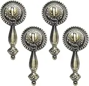 Chris.W 4 Pack Antique Bronze Cabinet Pull Handles – Vintage Tear Drop Drawer Knobs, Decorative Metal Pulls for Dresser, Cupboard, Closet, Furniture(Screws Included)