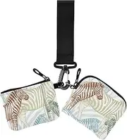 [Amooorous] Colorful Zebras Women's Coin Pouches Card Holder Thin Flat Zipper Wristlet Wallet with Wristlet Strap for Daily Use 2 Pcs, Colorful Zebras, 1 size, Casual