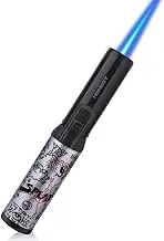 Blow Torch Refillable Torch lighter hand Tool Indoor and outdoor using camp BBQ Portable Torch lighter without gas (Graffiti A)