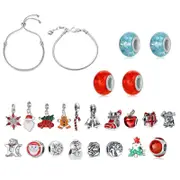 Catzon Christmas Bracelet DIY Set for Women Girls 2 Bracelets + 22 Charm